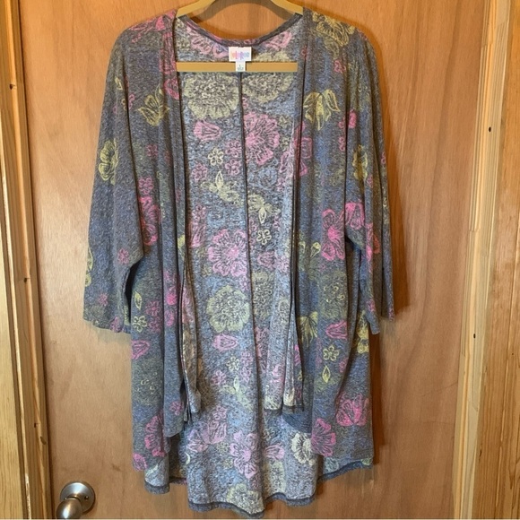 LulaRoe  Womens Large Colorful Lindsay Open Front Cardigan Long Sleeve - Picture 5 of 14